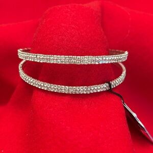 Monet Silver Sparkling Bangle Bracelet Duo